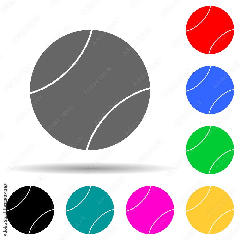 Poster tennis ball multi color style icon. simple thin line, outline vector of web icons for ui and ux, web