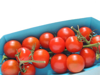 Juicy ripe red tomatoes crate, as an agriculture sales concept