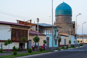 Tillya-Kori Madrasah. Complex of mosques Registan. The central square of the ancient ancient city...