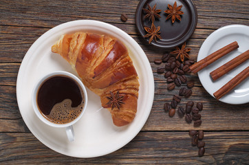 Croissant and coffee