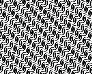  Abstract background with optical illusion wave. Black and white horizontal lines with wavy distortion effect for prints, web pages, template, posters, monochrome backgrounds and pattern