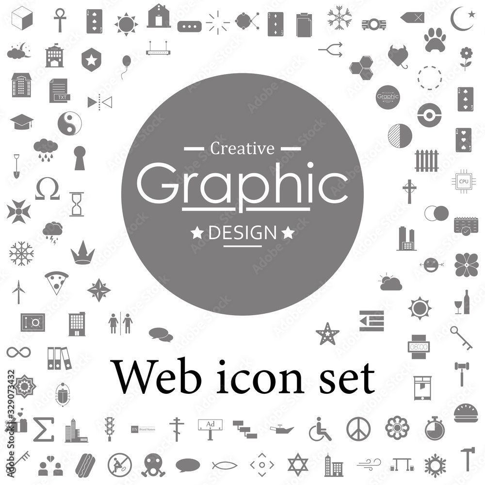Poster place for a brand icon. web icons universal set for web and mobile