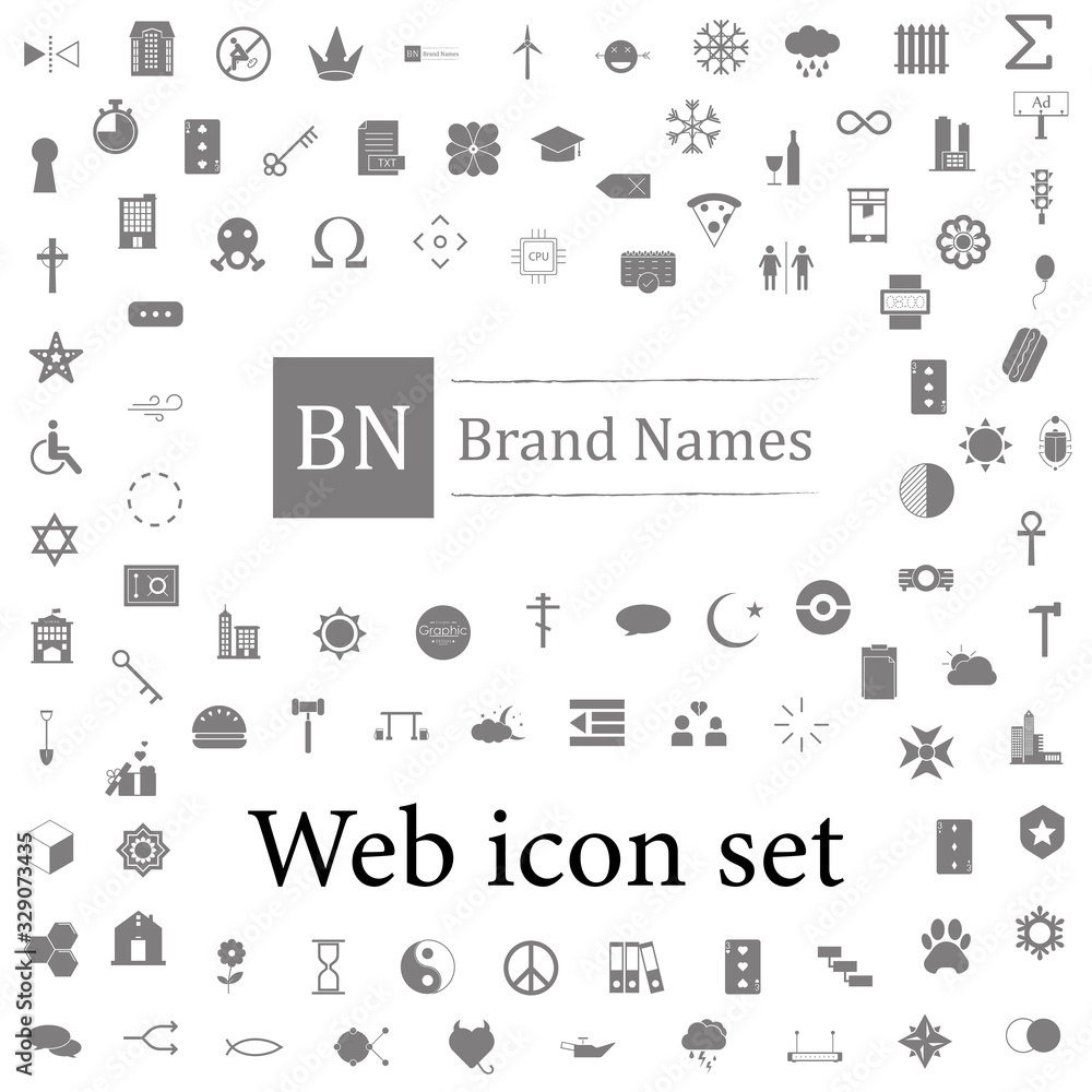 Poster place for a brand icon. web icons universal set for web and mobile