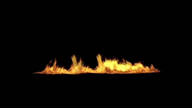 Fire line in super slow motion iso&eacute;lated on black, shooting with high speed cinema camera in 4K.