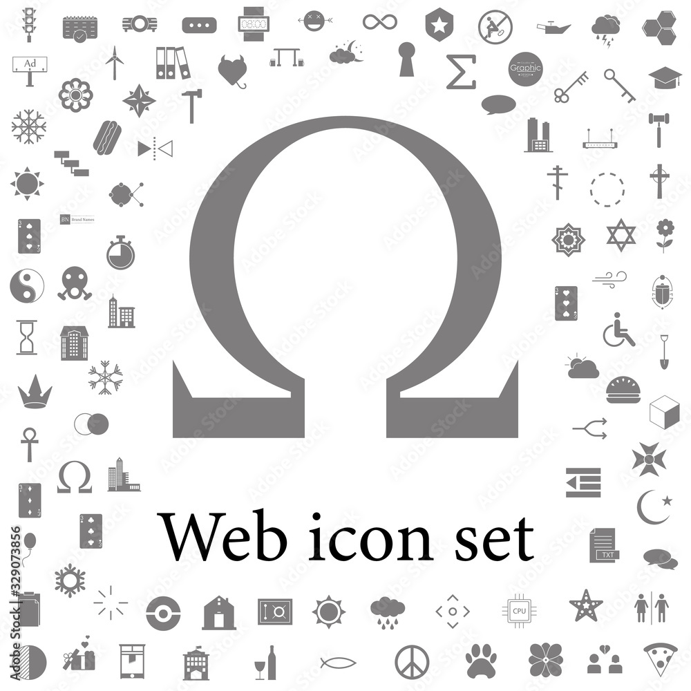 Aufkleber omega sign icon. web icons universal set for web and mobile