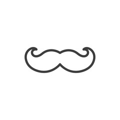 Moustache Vector Line Icon  style illustration.