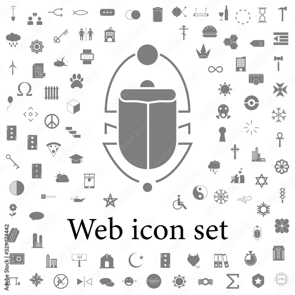 Aufkleber scarab beetle icon. web icons universal set for web and mobile