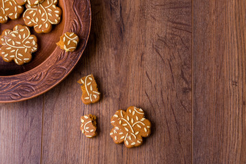 Ginger fragrant cookies in the form of flowers.