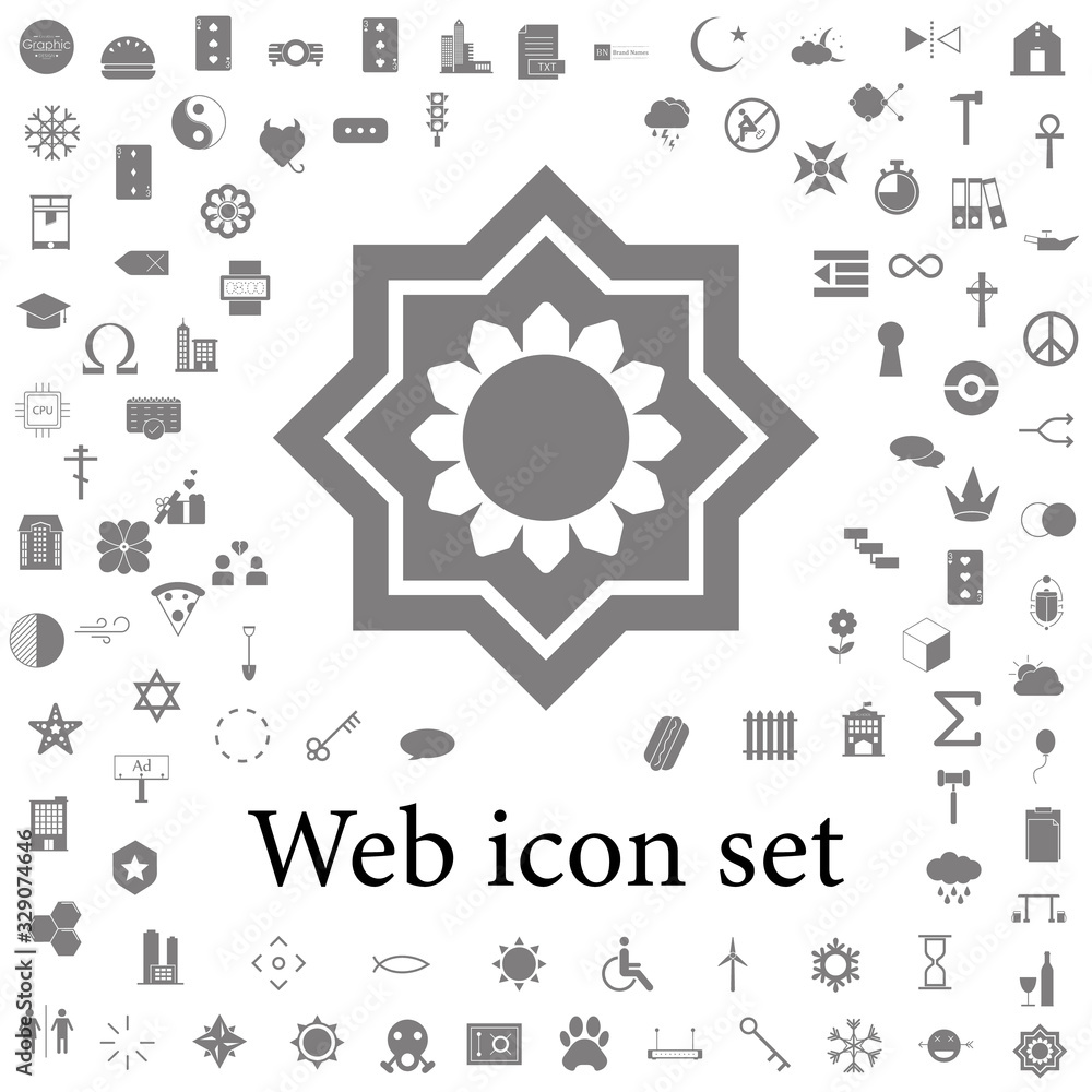 Aufkleber eight point star icon. web icons universal set for web and mobile