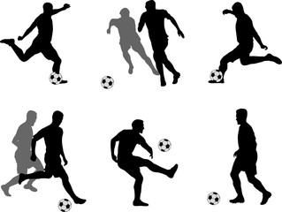 soccer players silhouettes collection