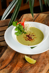 Traditional thai green curry with vegetable