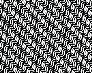 Fototapeta premium Abstract background with optical illusion wave. Black and white horizontal lines with wavy distortion effect for prints, web pages, template, posters, monochrome backgrounds and pattern