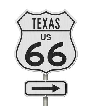 Texas US route 66 road trip USA highway road sign