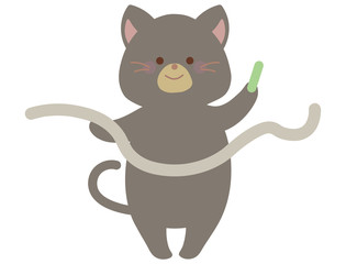 運動会のネコのイラスト