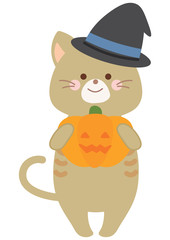 ハロウィンのネコのイラスト