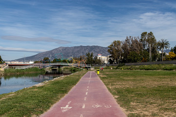 Park. A sunny day in the park ¨Fluvial¨ in Fuengirola. Malaga province, Andalusia, Spain. Picture taken – 15 may 2018.