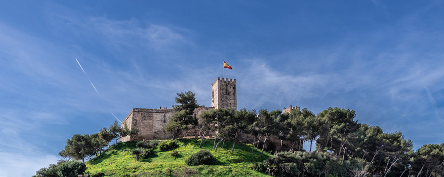 View of Sohail castle, Fuengirola, Malaga Province, Andalucia, Spain, Western Europe.