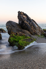 Beautiful seascape with rocks and waves