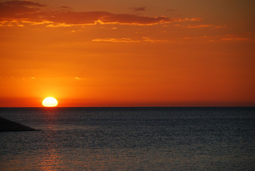 Beautiful tropical sunrise on the beach.