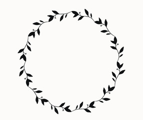 Obraz premium Elegant floral Decorative circle frame Border - For invitations, logos, graphic design. Wedding, celebration.