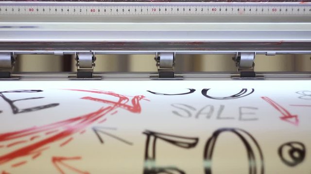 Sale image printing on wide format solvent plotter.
