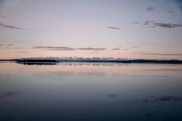 Fototapeta premium sunset over the lake