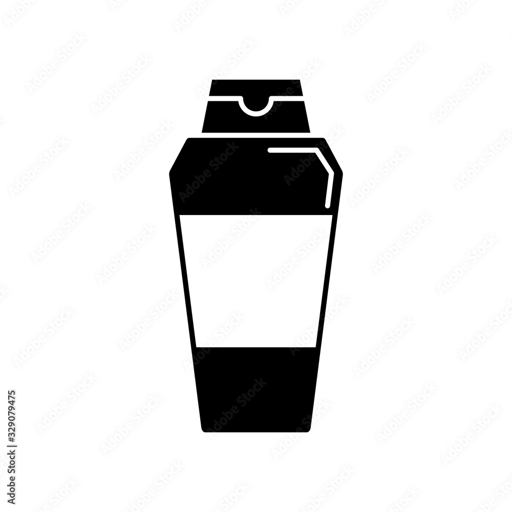 Poster shampoo, bottle icon. simple vector liquid container icons for ui and ux, website or mobile applicat