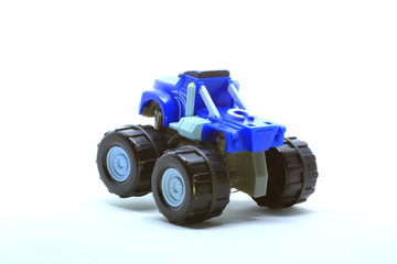 photo of a miniature monster truck as a tool to introduce transportation equipment to children at school