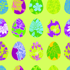 Vector seamless Colorful pattern.. Easter egg hunt.