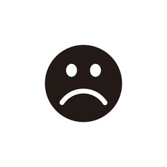 Simple sad face flat icon design vector