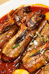 Korean spicy braised fish dish 