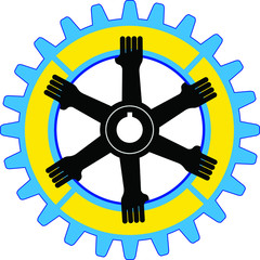 Obraz premium gear hands logo