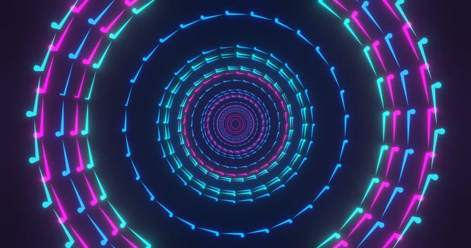 neonfarbige Laserstreifen mit eleganten Kurven, animiertes 4K 3D Video