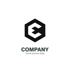 Fototapeta premium the letter logo E. with the shape of a hexagon.template modern.isolated white. business logos, for companies and graphic design. illustration vector
