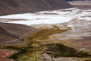 Salar of Antofalla view from the Geyser of Botijuela at the Puna de Atacama, Argentina