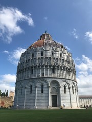 The architectural uniqueness and variety of sculptural ornaments of the famous Leaning Tower of...