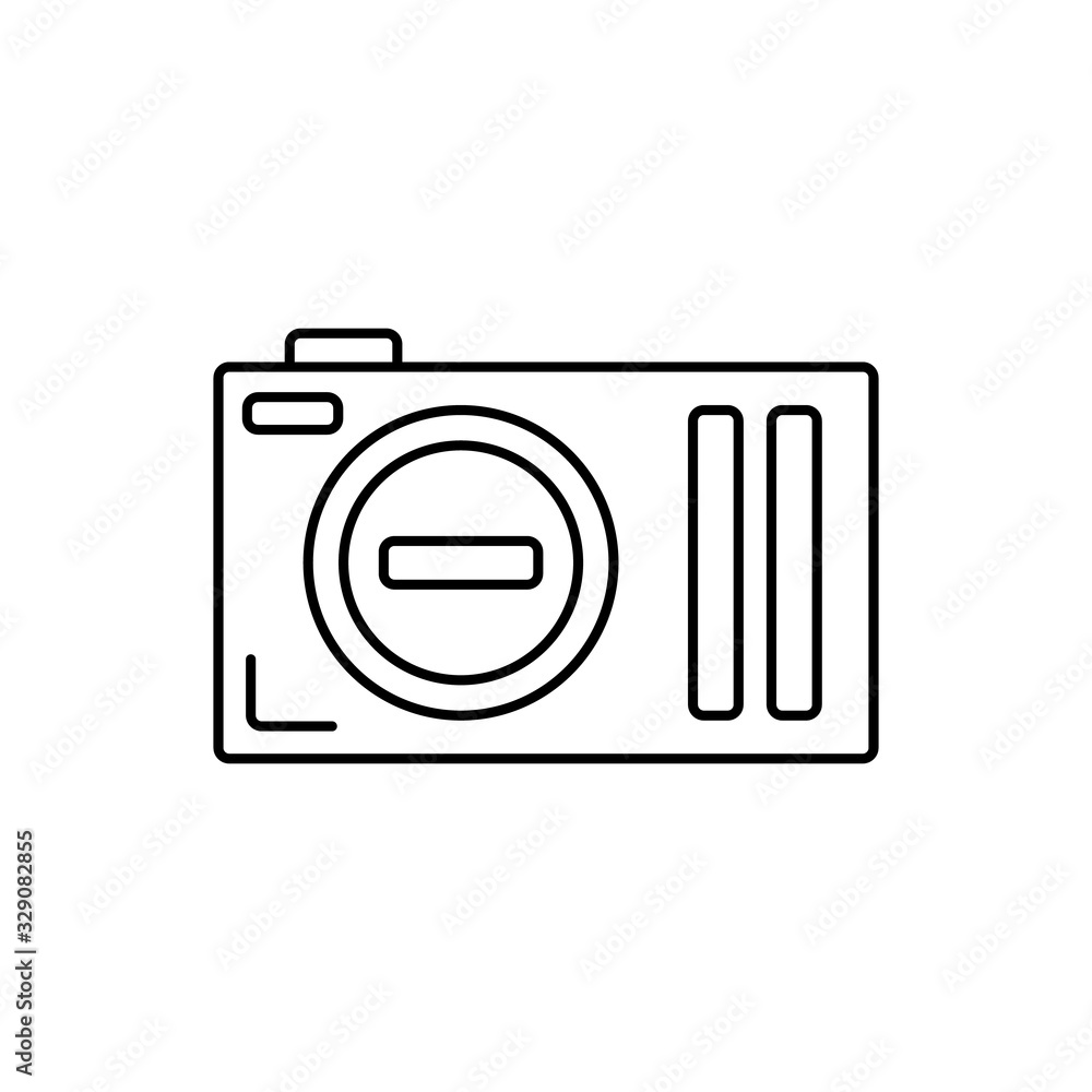 Poster camera front device icon. simple line, outline vector elements of shooting equipment for ui and ux, 