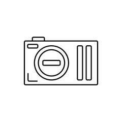 Camera front device icon. Simple line, outline vector elements of shooting equipment for ui and ux, website or mobile application
