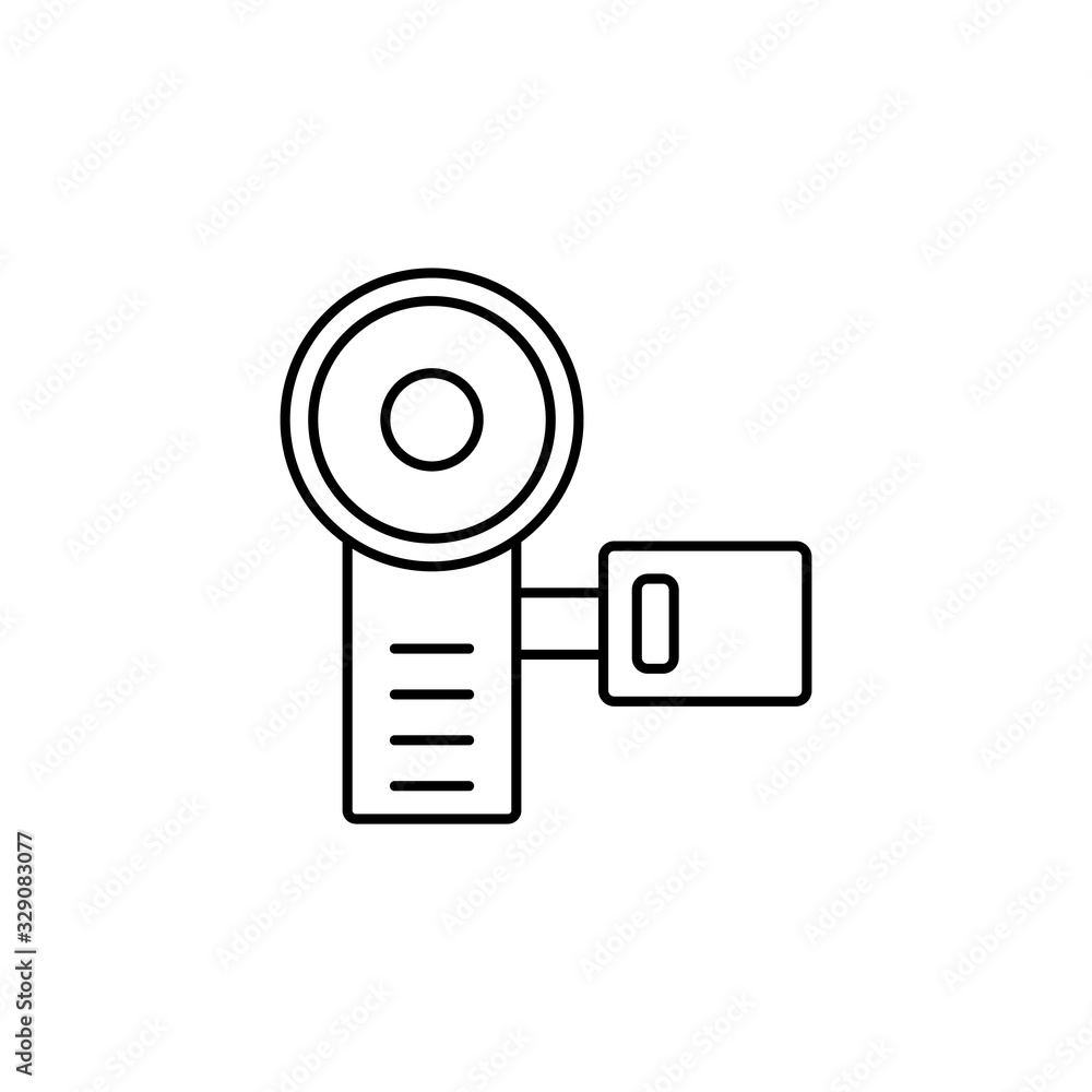 Poster camera front device icon. simple line, outline vector elements of shooting equipment for ui and ux, 