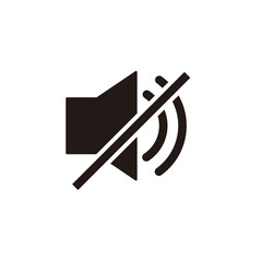 Simple silent speaker flat icon design vector