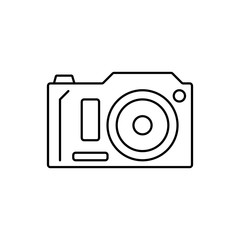 Camera front device icon. Simple line, outline vector elements of shooting equipment for ui and ux, website or mobile application