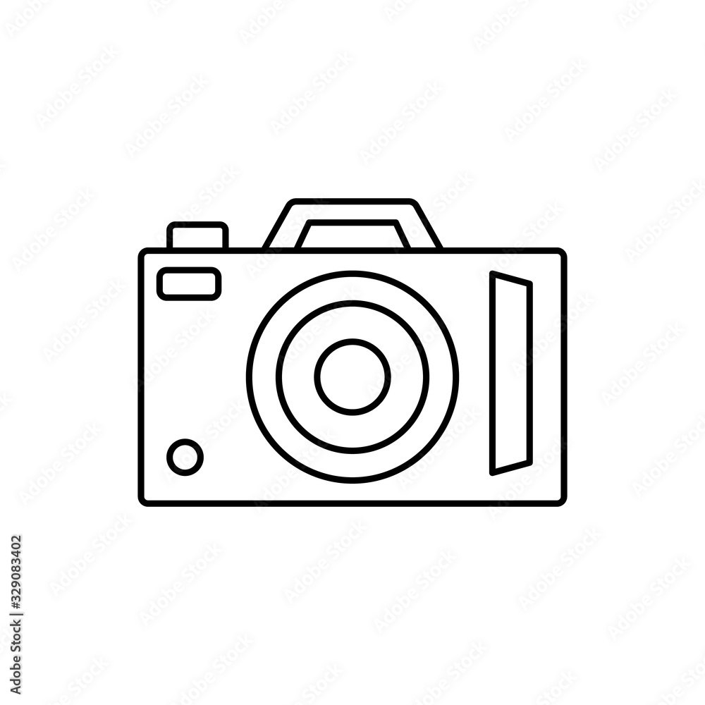 Poster camera front device icon. simple line, outline vector elements of shooting equipment for ui and ux, 