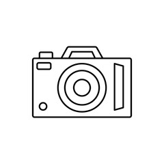 Camera front device icon. Simple line, outline vector elements of shooting equipment for ui and ux, website or mobile application