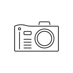 Camera front device icon. Simple line, outline vector elements of shooting equipment for ui and ux, website or mobile application