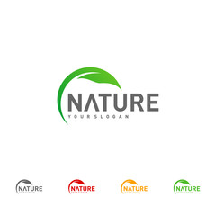 Leaf logo design vector template, Nature logo design concept, illustration, Icon symbol