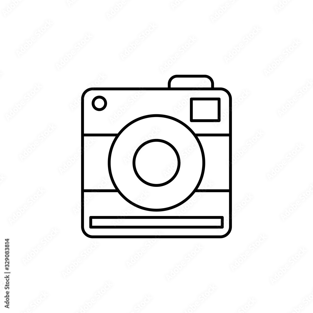 Poster camera front device icon. simple line, outline vector elements of shooting equipment for ui and ux, 
