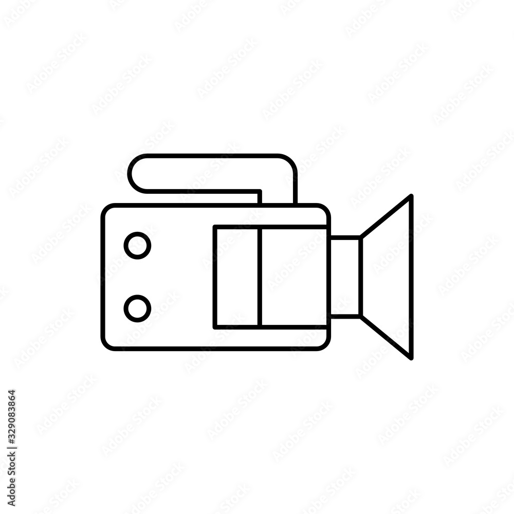 Poster video camera front device icon. simple line, outline vector elements of shooting equipment for ui an