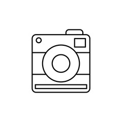 Camera front device icon. Simple line, outline vector elements of shooting equipment for ui and ux, website or mobile application