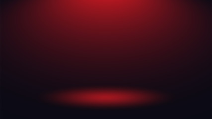 Dark red abstract background. Red blurred podium. 