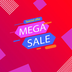 Sale banner template design, Big sale special offer. Mega sale special offer. vector illustration.